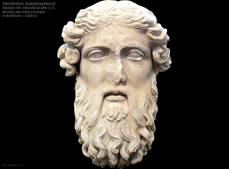 Athènes - Musée archéologique national - Grèce - La tête de Dionysos de style Dionysos-Sardanapalos