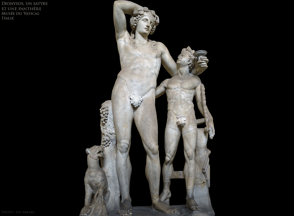 Rome - Italie - Musée du Vatican - Dionysos avec un jeune satyre et une panthère