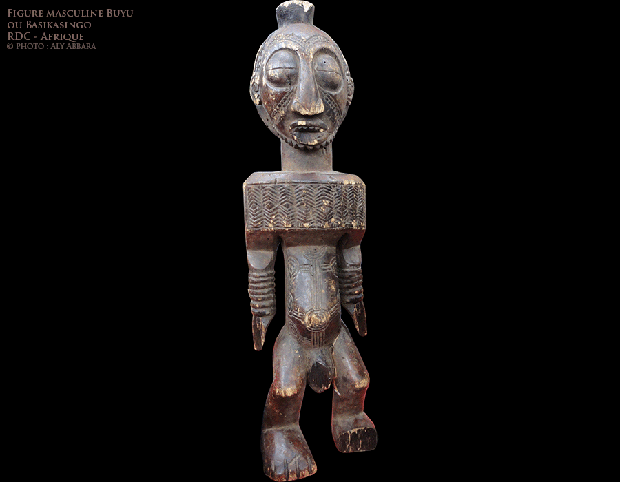 Art africain - Figurine masculine (mizi) - Buyu (Boyo ou Basikasingo) - RDC - République Démocratique du Congo