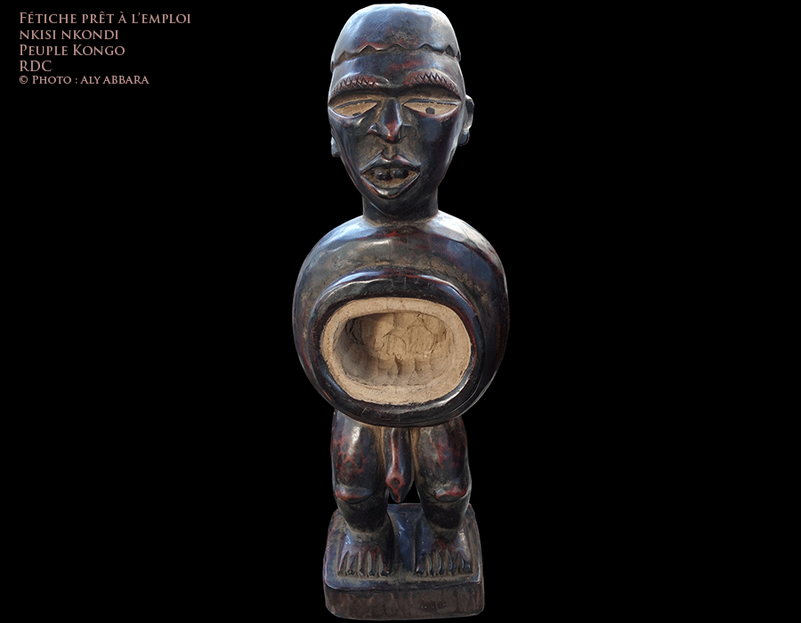 Art africain - Statues Minkisi Minkondi ou fétiches à clous produites par les peuples Kongo - Deux exemples inactivés