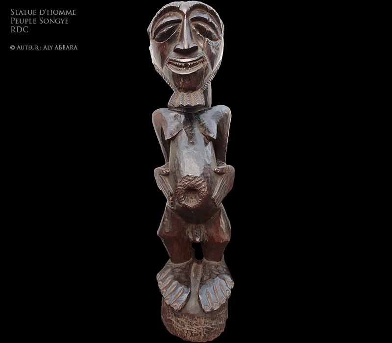 Art africain - Statue représentant une figure fétiche simple produite par le peuple Songye - RDC