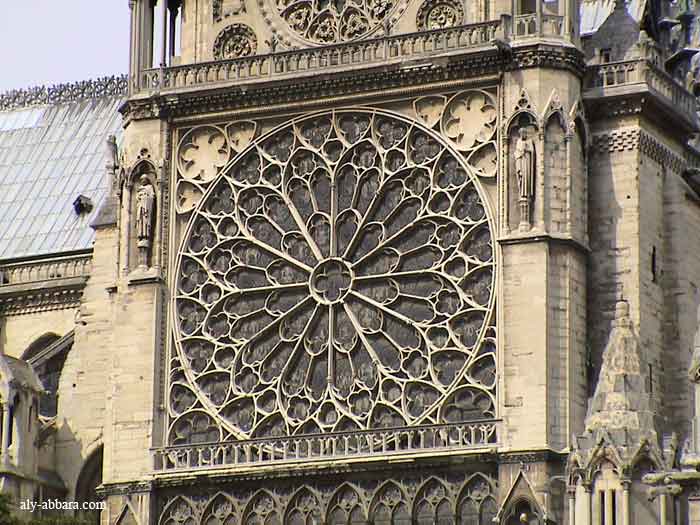 Paris : la Cathédrale de Notre-Dame de Paris : Rosase de la façade sud