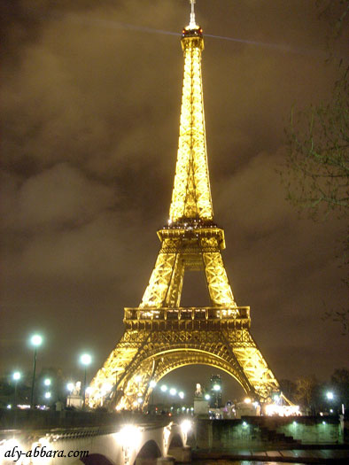 Paris :la majestueuse Tour Eiffel illuminée , 