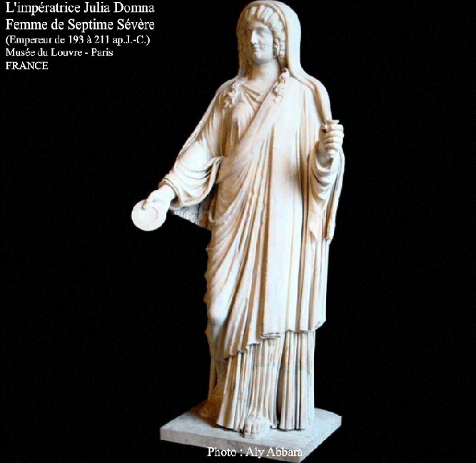 L'impératrice romaine Julia Domna (Émèse 158 - Antioche 217 - جوليا دومنا) -  Statue - Louvre de Paris