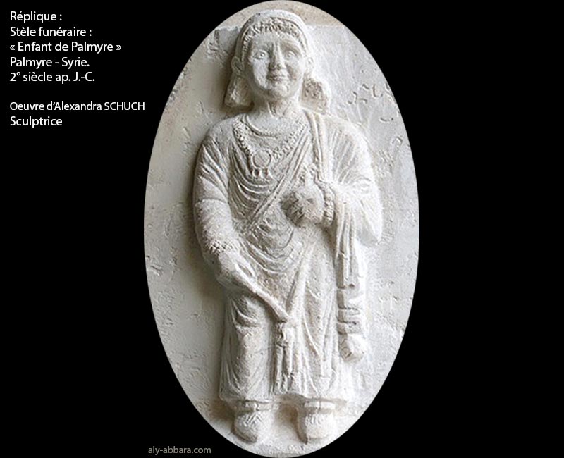 Palmyre - stèle funéraire représentant un enfant de Palmyre - Syrie