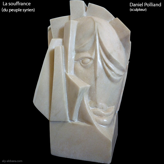 Soufrance, sculpture de Daniel POLLIAND en hommage au peuple syrien souffrant de la guerre injuste dans leur propre pays