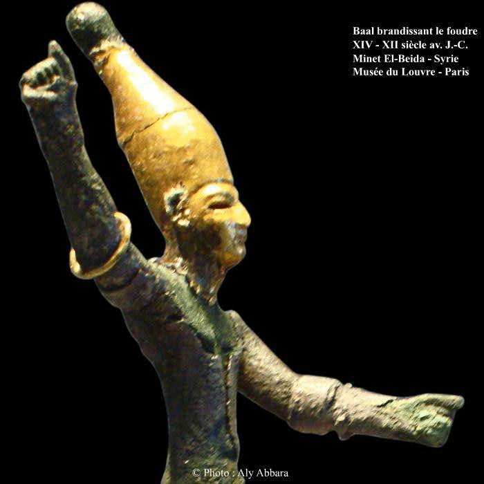 Minet el-Beida - Statuette de Baal (بعل) brandissant le foudre - XIV° - XII° siècle av. J.-C. - Syrie