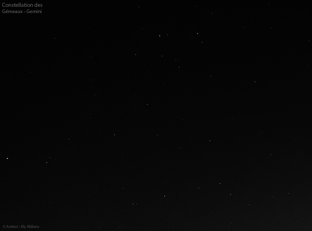 Astronomie - Constellation des Gémeaux (Gemini - Gem - Geminorum) - Image avec grossissement