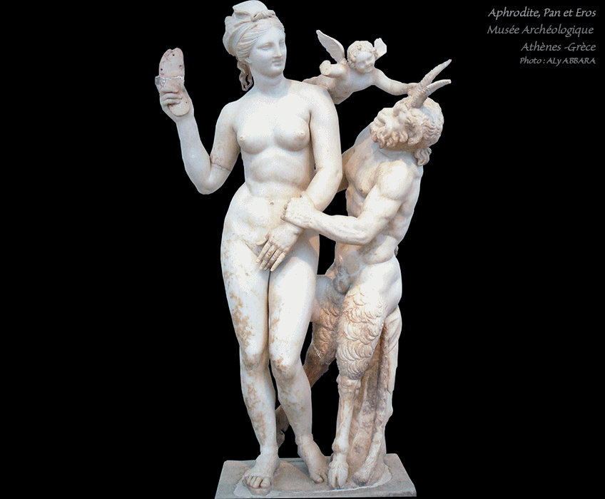 Aphrodite, Pan et Éros - Musée Archéologique - Athènes - La Grèce