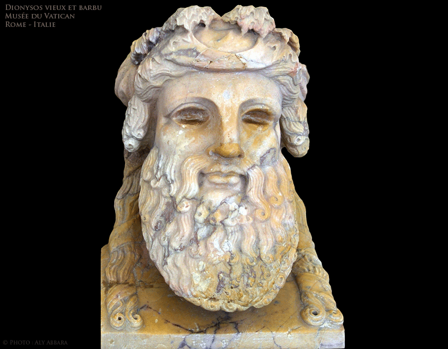 Rome - Italie - Musée du Vatican - Herm représentant Dionysos vieux et barbu