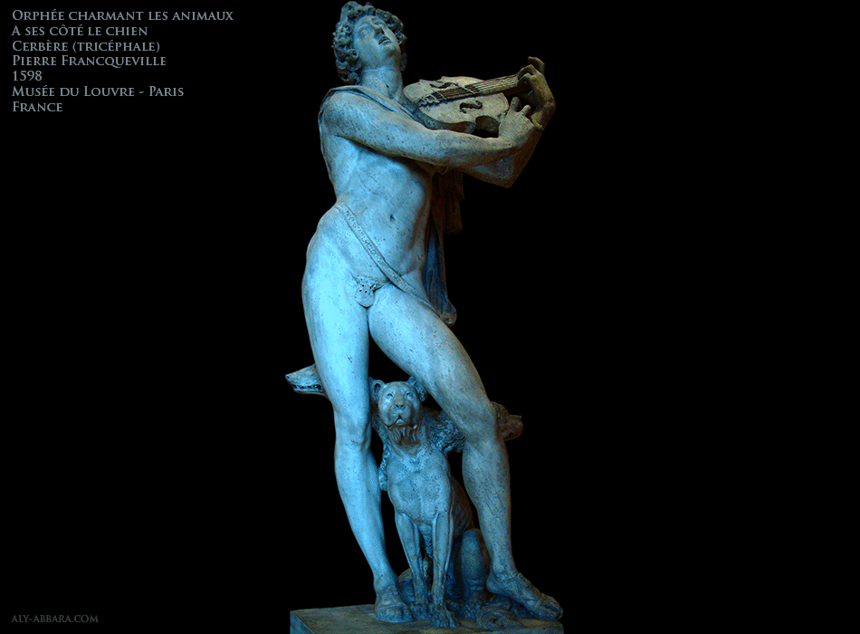 France - Paris - Musée du Louvre - Orphée neutralisant grâce à sa musique, le chien féroce Cerbère, gardien des Enfers - Pierre Francqueville - (1598)