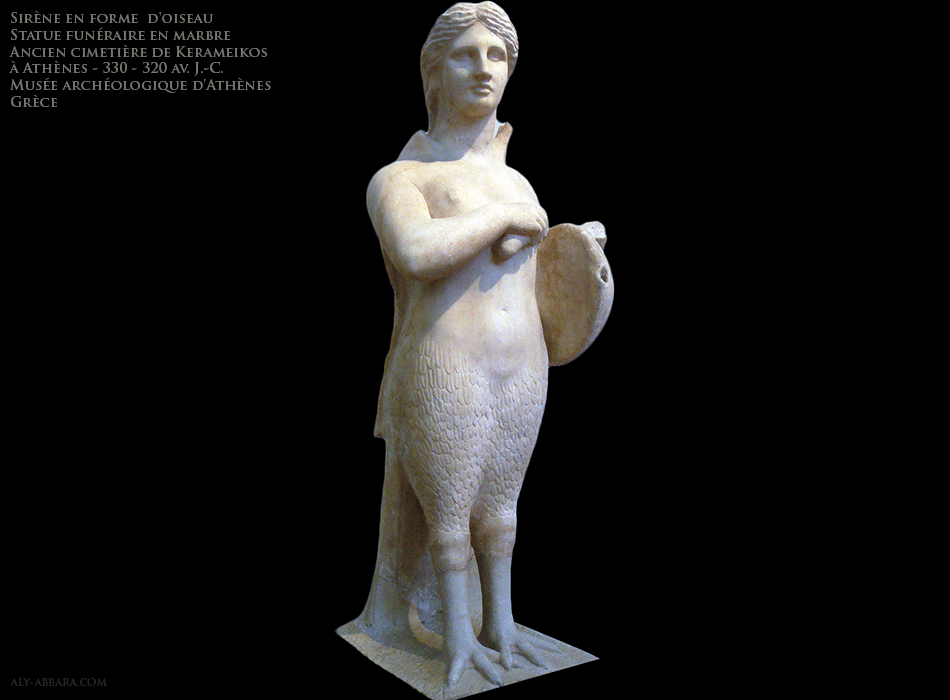 Musée archéologique national d'Athènes - Sirène ou femme oiseau - statue funéraire datant de 330 - 320 av J-C