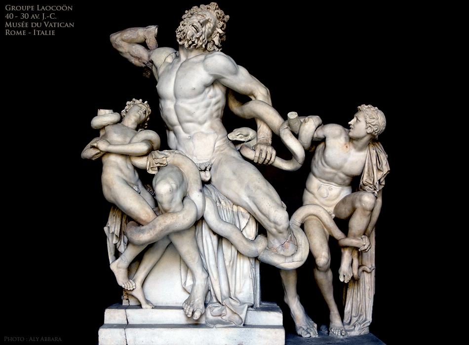 Musées du Vatican - Rome - Italie - Le groupe sculptural de Laocoon (Laocoön) et ses deux fils tués par étouffement par deux serpents de mer