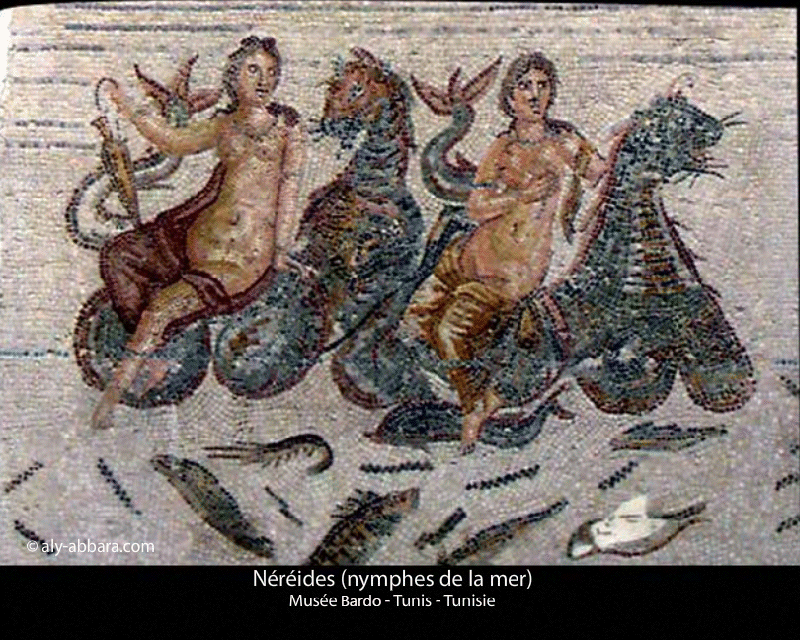 Néréides - les nymphes de la mer - Musée de Bardo - Mosaïque romaine