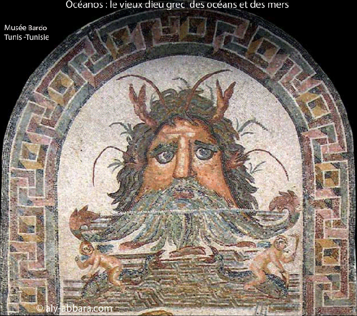 Océanos, vieux dieu des mers et des océans - Tunisie - Musée Bardo - mosaïque romaine