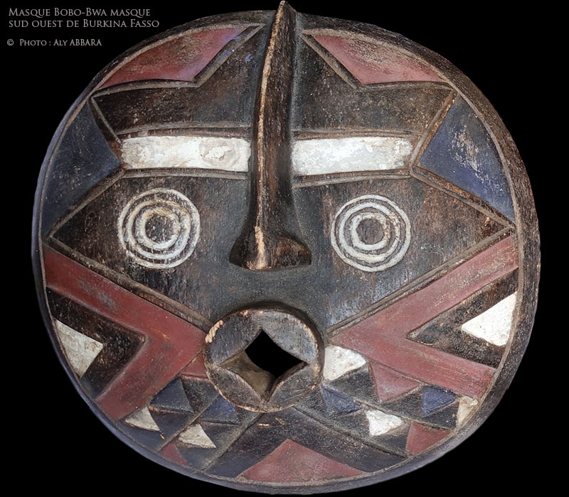 Masque en forme de disc polychrome - peuple Bodo - Bwa - Burkina Faso - Afrique