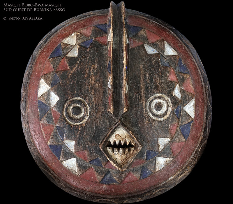 Masque en forme de disc polychrome - peuple Bodo - Bwa - Burkina Faso - Afrique