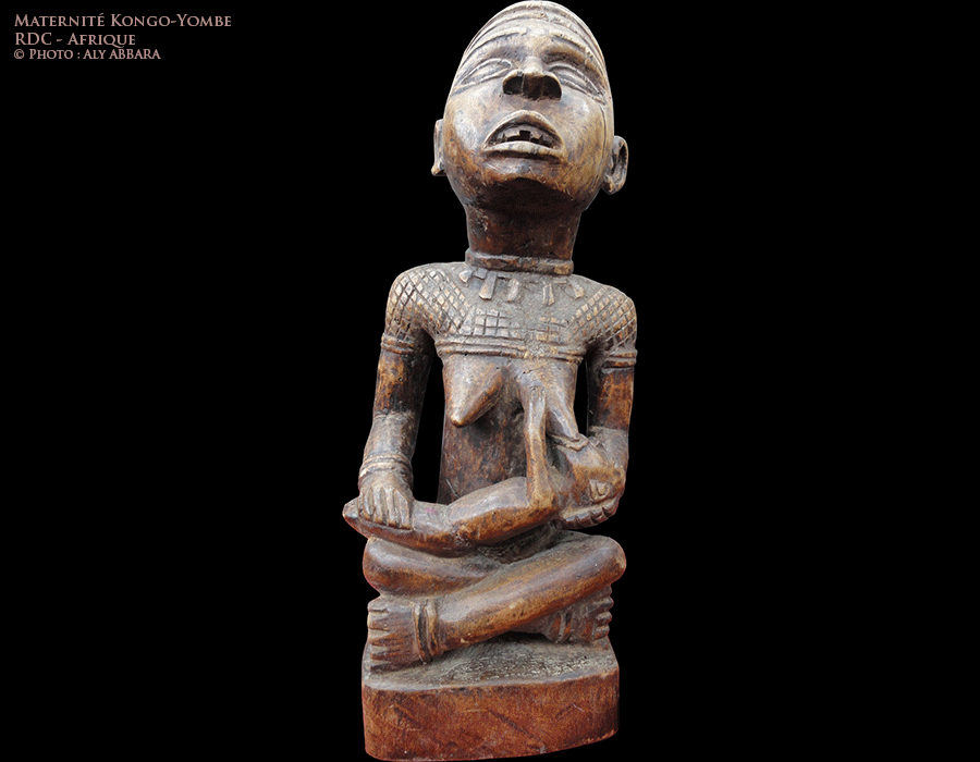 Art africain - Maternité Yombe-Kongo (mère allaitant son enfant) - République Démocratique du Congo