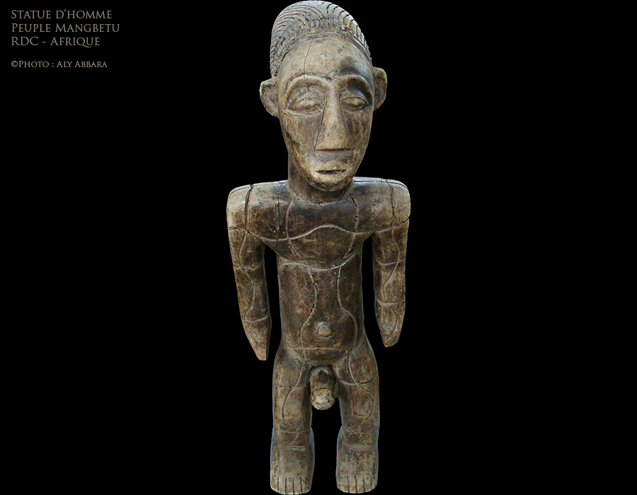Art africain - Statue d'homme - Sculpture du peuple Mangbetu - République Démocratique du Congo