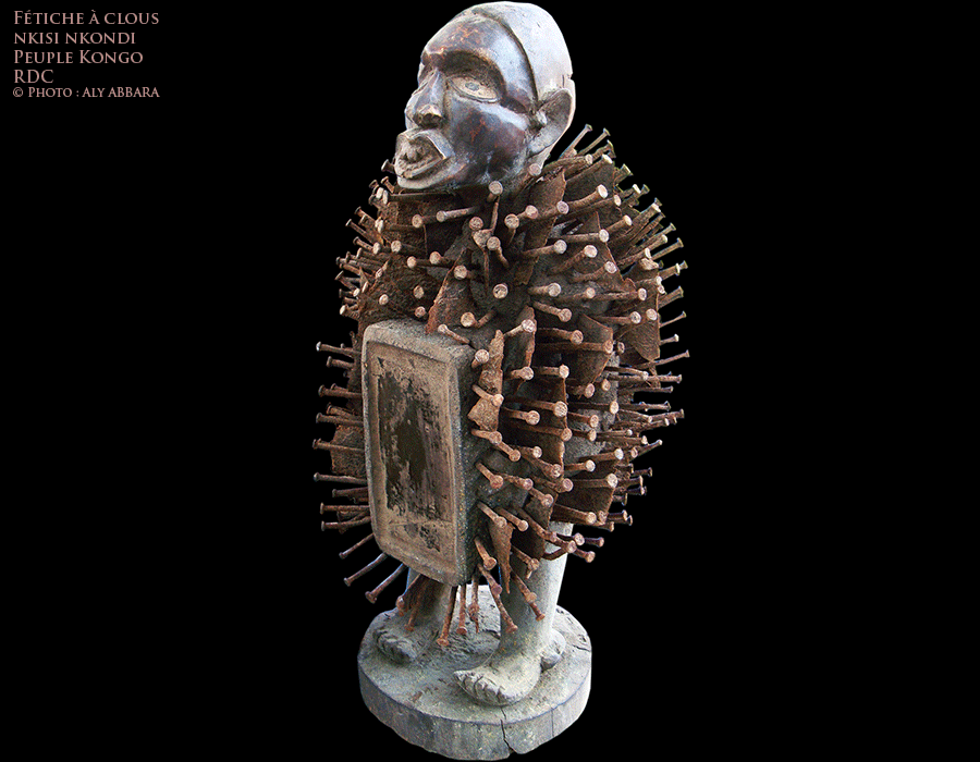 Art africain - Statues Minkisi Minkondi ou fétiches à clous produites par les peuples Kongo