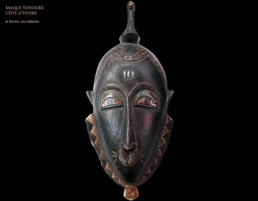 Art africain - Masque facial lomané (oiseau) du groupe djé  - Yohourè - Côte d'Ivoire