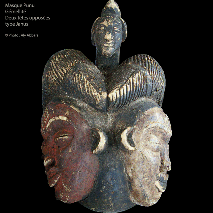Art africain - Masques Punu (des Pounous) doubles janicéphales - Gabon