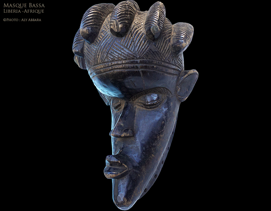 Art africain - Masque facial - Sculpture du peuple Bassa (Basa) - Liberia