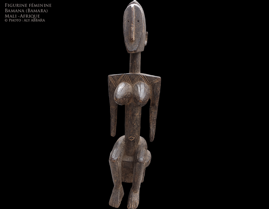 Art africain -  Statue de femme assise - Peuple Bamana (Bambara) - Mali