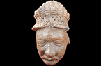 Statue du peuple Ifè - Tête masculin - cicatrices sur la peau laissées par la variole - Culture de la ville d'Ifè - Nigeria