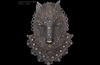 Statue animalière - Face magnifiée d'un léopard - Objet d'art décoratif - Royaume Edo du Bénin  - Afrique