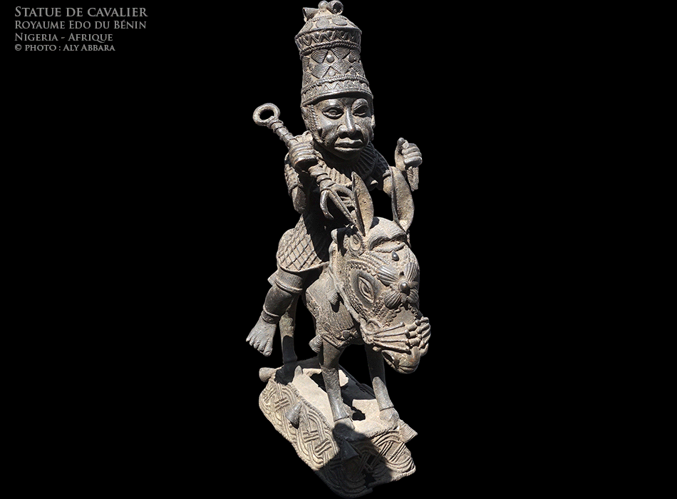 Art africain - Statue d'un cavalier - Royaume Edo du Bénin - Nigeria