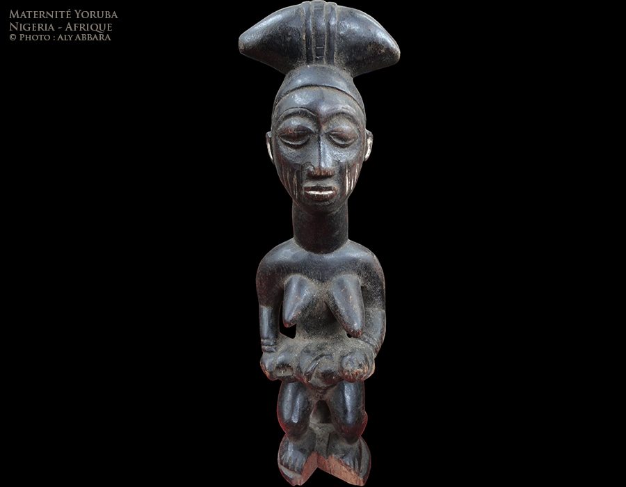 Art africain - Statue de maternité - Sculpture de l'ethnie Yoruba - Nigeria