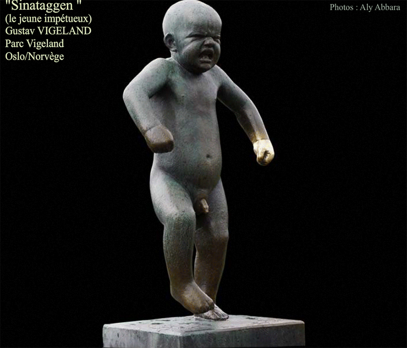 Sinataggen - le jeune enfant en colère) - Oeuvre du sculpteur Vigelang Gustav - Parc Vigeland - Oslo - Norvège