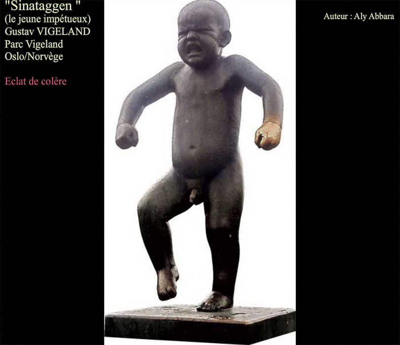 Sintaggen - éclatement de colère - oeuvre de Vigeland Gustav - Parc d'Oslo - Norvège
