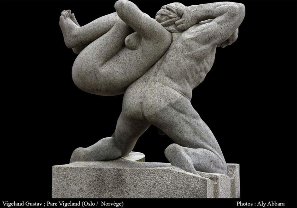 Violence conjugale - Oeuvre de Vigeland Gustav - Parc de Vigeland - Oslo - Norvège