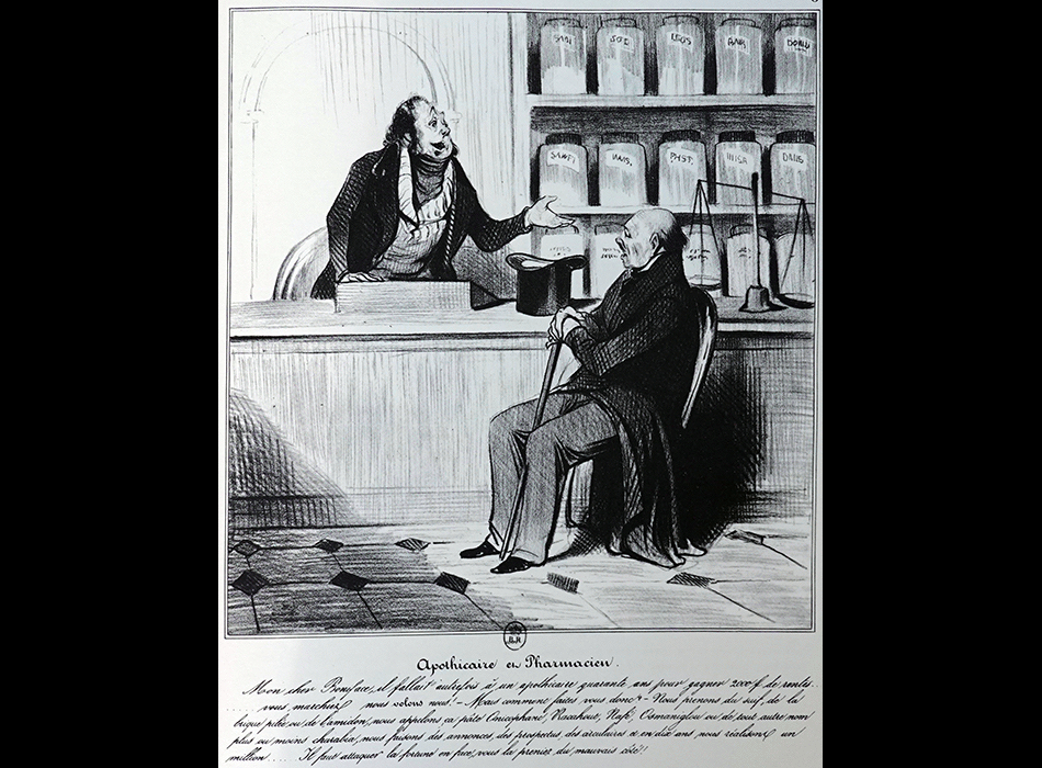 DAUMIER Honoré : Caricaturana - Apothicaire et Pharmacien