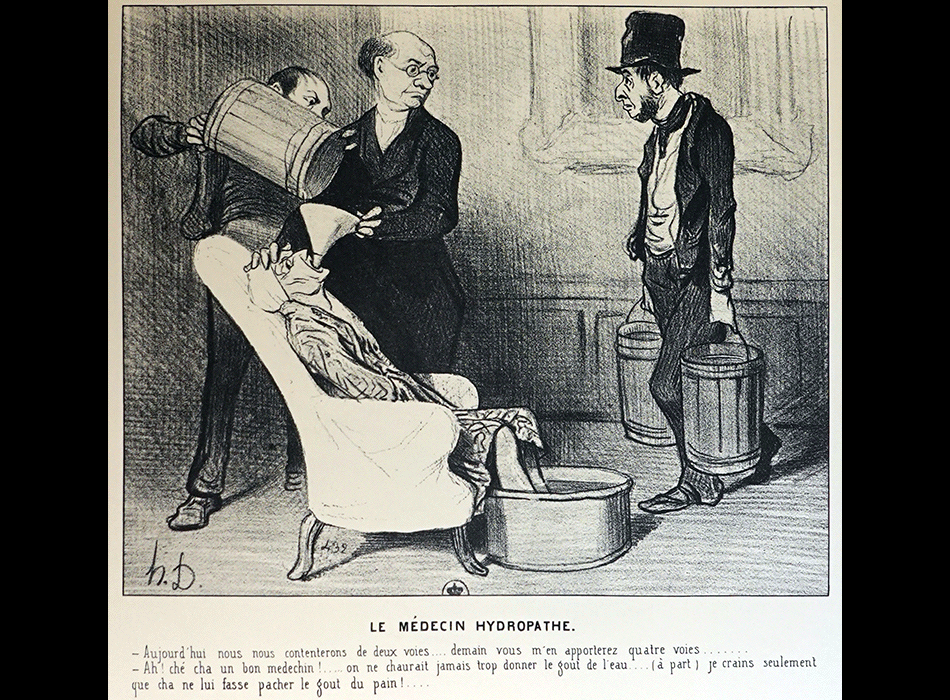 DAUMIER Honoré : Caricature du jour - Le Médecin hydropathe