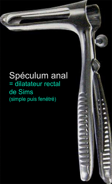 Spéculum anal ou dilatateur rectal de Sims