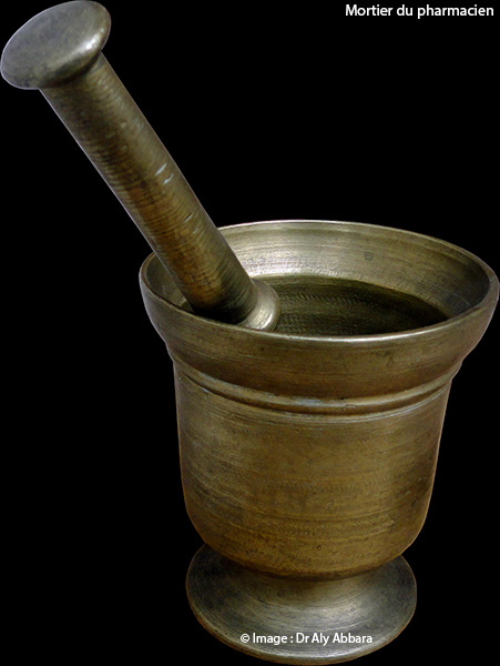 Mortierde préparations pharmaceutiques en cuivre jaune