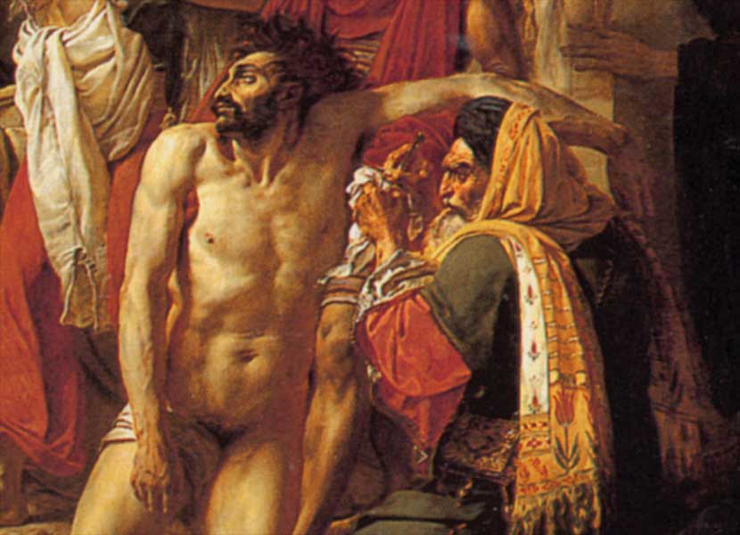 Medecin arabe soignant un soldat français pestiféré