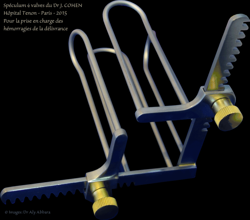 Spéculum 4 valve du Dr COHEN pour la prise en charge des hémorragies du postpartum