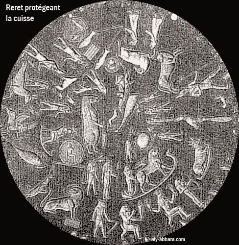 La constellation Reret protégeant la constellation cuisse, sur le Zodiaque de l'astronomie égyptienne