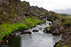 Islande (Iceland) - Drekkingarhylur Lieu d'exécution des comdanmés à mort - La Faille Almannagjá - Rivière Öxará A proximité du Parlement historique Alþing ou Althing Parc national du Parlement þingvellir - Thingvellir