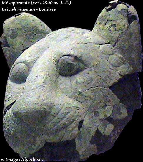 Tête de lion, élément décoratif - Basse-Mésopotamie - British Museum - Londres - Grande-Bretagne
