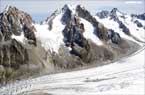 Glacier l'Argentière, l'aiguille de l'Argentière et l'aiguille de Chardonnet