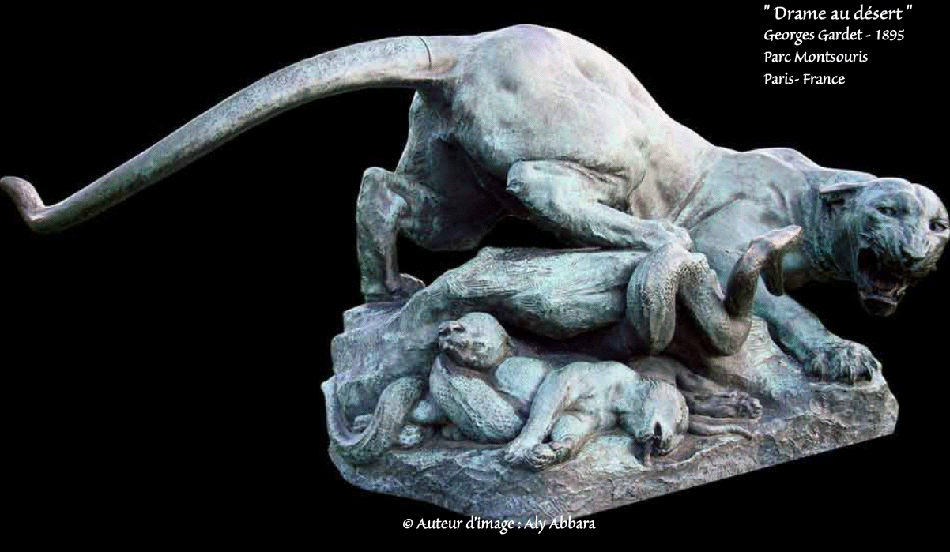 Drame au désert - Statue en bronze de Georges Gardet, réalisée en 1895