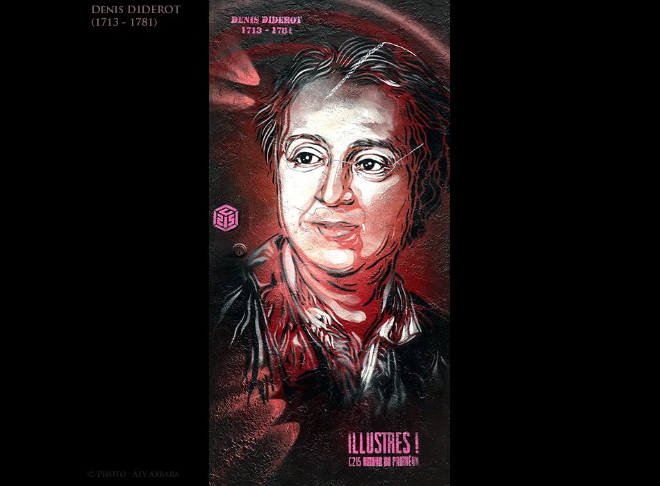 Art mural - Rues de Paris - Œuvre signée par C215 - Denis DIDEROT (1713 - 1781)
