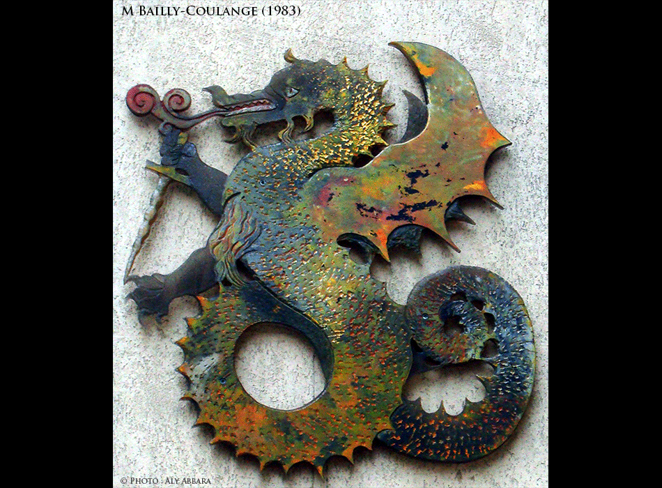 Paris - Art urbain mural - Œuvre signée : M Bailly-Coulange (1983) - Dragon