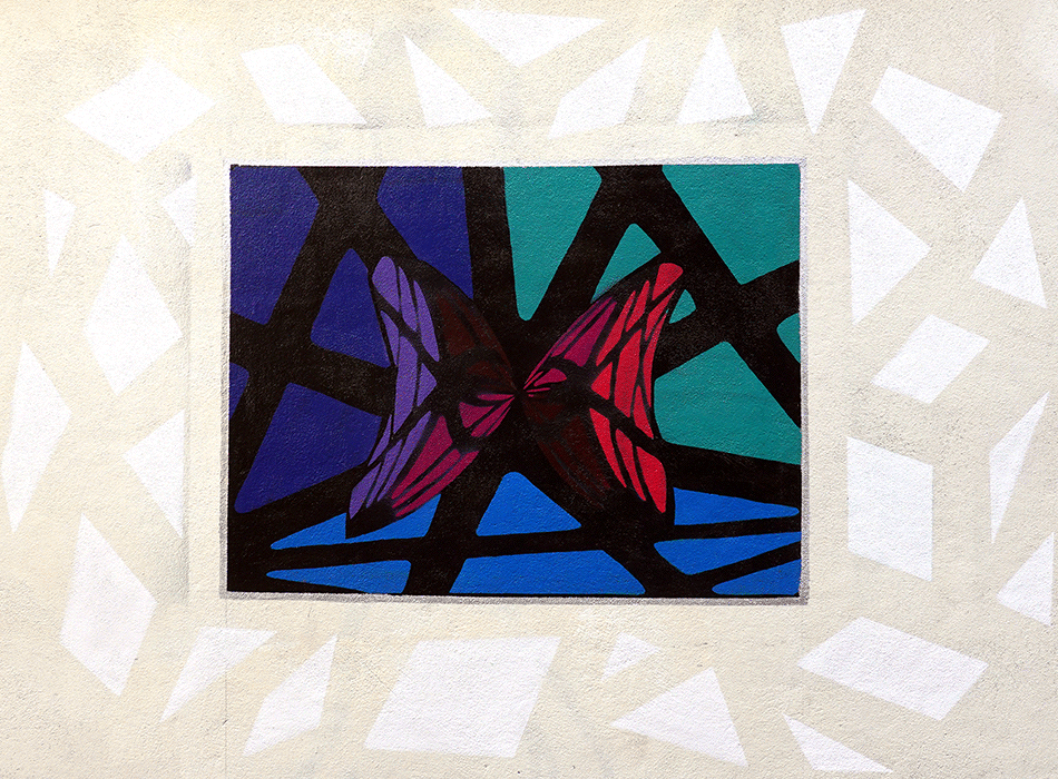 Paris - Art urbain mural - Peinture non signée - Papillon