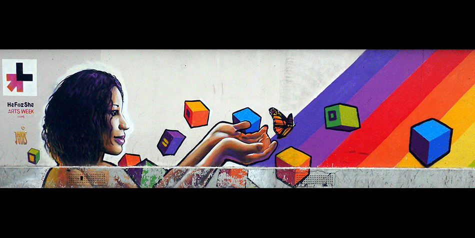 Paris - Art urbain mural - Peinture murale - Mur extérieur d'une école - Rue Sarrette - Paris 14° arrondissement